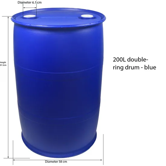 100 Litre 200L 210L New HDPE Double Ring Type Chemical Grade Closed Top Plastic Drum for Car Shampoo