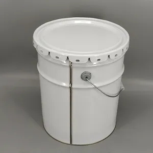 20 Litre Empty Metal Tinplate Drum with Standard Lug Lid and Metal/Plastic Handle