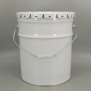 20 Litre Empty Metal Tinplate Drum with Standard Lug Lid and Metal/Plastic Handle