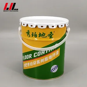 20 Litre Empty Metal Tinplate Drum with Standard Lug Lid and Metal/Plastic Handle