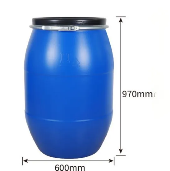200 Litre HDPE Open Top Blue Plastic Barrel 55 Gallon Recyclable Drum with Iron Hoop