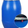 200 Litre HDPE Open Top Blue Plastic Barrel 55 Gallon Recyclable Drum with Iron Hoop
