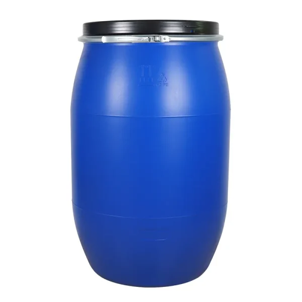 200 Litre HDPE Open Top Blue Plastic Barrel 55 Gallon Recyclable Drum with Iron Hoop