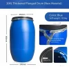 200 Litre HDPE Open Top Blue Plastic Barrel 55 Gallon Recyclable Drum with Iron Hoop