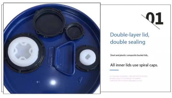 20L- 200L Steel Plastic Composite Drum, Food&Chemical Grade, Inner Plastic Coating & Outer Steel Shell