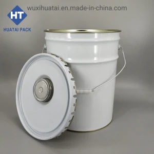 20L Closed Tight Head Metal Drum with Plastic Telescopic Cap Spout/Metal Finger Press Lid