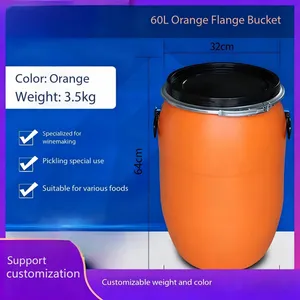 Factory HDPE 200L Plastic Larger Drum with Iron Hoop Tight Blue Thick Black Cover Drums Pails & Barrels