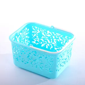 A77 Supermarket Pink Plastic Basket Convenience Hand Store Shopping Baskets