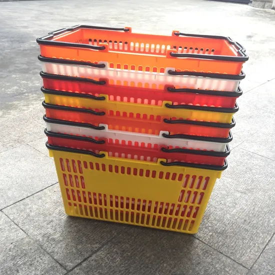 A77 Supermarket Pink Plastic Basket Convenience Hand Store Shopping Baskets