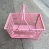 A77 Supermarket Pink Plastic Basket Convenience Hand Store Shopping Baskets