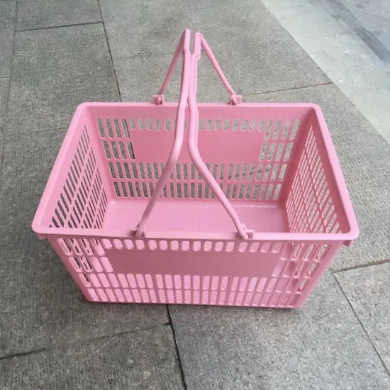 A77 Supermarket Pink Plastic Basket Convenience Hand Store Shopping Baskets