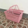 A77 Supermarket Pink Plastic Basket Convenience Hand Store Shopping Baskets