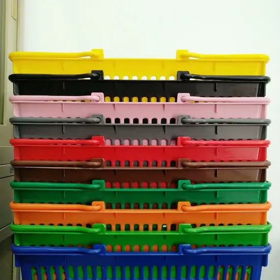 Pink Plastic Basket Convenience Hand Store Shopping Baskets
