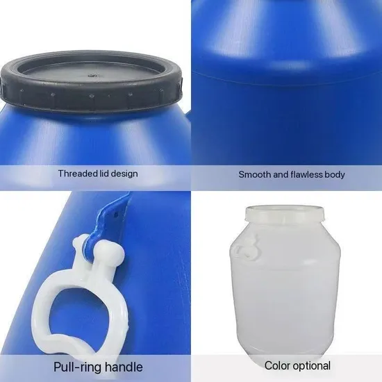 Blue 30L 50L 60L 120L 160L 200L Open-Top Plastic Drums HDPE Iron Material for Chemicals Oil Water Milk Beer Storage