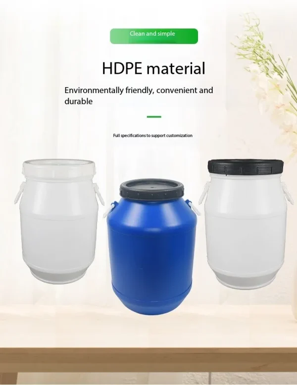 Blue 30L 50L 60L 120L 160L 200L Open-Top Plastic Drums HDPE Iron Material for Chemicals Oil Water Milk Beer Storage