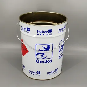 20 Litre Empty Metal Tinplate Drum with Standard Lug Lid and Metal/Plastic Handle