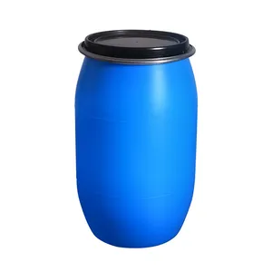 Factory HDPE 200L Plastic Larger Drum with Iron Hoop Tight Blue Thick Black Cover Drums Pails & Barrels