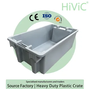 Heavy Duty Food Grade 100% Recyclable Agriculture Stackable Durable Mesh Crate Turnover Storage Supermarket Fruit Vegetable Plastic Foldable Crate