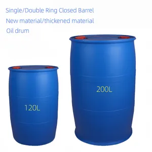 Manufactory 200 Liter Food Grade HDPE Blue Recyclable Plastic Drums with Tight Iron Hoop 55 Gallon for Chemicals Oil Water