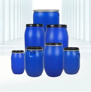 Factory Outlet 30L-200L Large Mouth Iron Hoop Plastic Sealing Flange Drum with Ring Lock