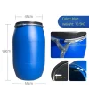 HDPE 30L 60L 120 200L Plastic Larger Drum with Iron Hoop Tight Blue Thick Black Cover Drums Pails & Barrels
