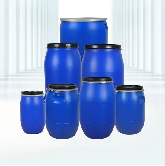 High Quality Large Mouth 120L Iron Hoop Plastic Sealing Flange Drum with Ring Lock Barrels Pails Drums