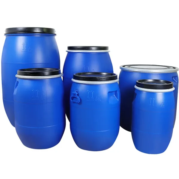 High Quality Large Mouth 120L Iron Hoop Plastic Sealing Flange Drum with Ring Lock Barrels Pails Drums