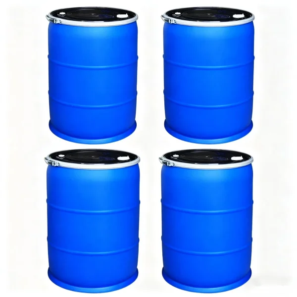 Hot HDPE 30L 60L 120 200L Plastic Larger Drum with Iron Hoop Tight Blue Thick Black Cover Drums Pails & Barrels /Buckets
