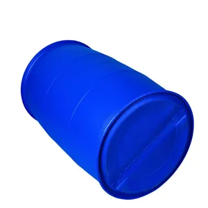 Manufactory 200 Liter Food Grade HDPE Blue Recyclable Plastic Drums with Tight Iron Hoop 55 Gallon for Chemicals Oil Water