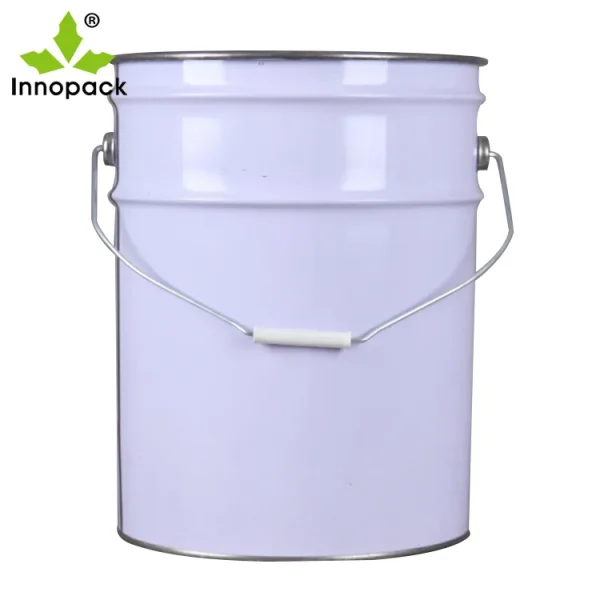Made in China Good Quality Long-Used 5 Gallon/20 Liter Metal Paint Bucket Steel Drum with Flower Lid and Handle