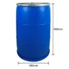 Manufactory 200 Liter Food Grade HDPE Blue Recyclable Plastic Drums with Tight Iron Hoop 55 Gallon for Chemicals Oil Water