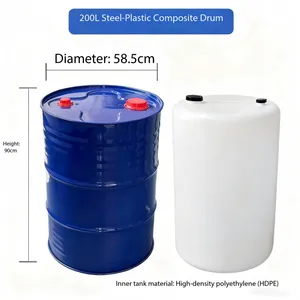 200L High-Capacity Steel-Plastic Composite Drum with HDPE Liner - Industrial Liquid Storage Solution