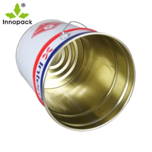 Made in China Good Quality Long-Used 5 Gallon/20 Liter Metal Paint Bucket Steel Drum with Flower Lid and Handle