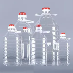 Customizable Logo Printing 3liter 5liter Pet Clear Plastic Oil Drum Bottle