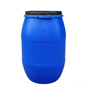 Hot HDPE 30L 60L 120 200L Plastic Larger Drum with Iron Hoop Tight Blue Thick Black Cover Drums Pails & Barrels /Buckets