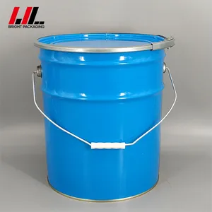 20 Litre Empty Metal Tinplate Drum with Standard Lug Lid and Metal/Plastic Handle