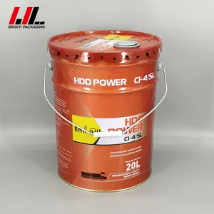 20 Litre Empty Metal Tinplate Drum with Standard Lug Lid and Metal/Plastic Handle