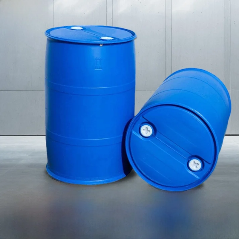 Double Ring Cylindrical Plastic Storage Tank 200L Chemical Barrel with Double L Ring High Density Polyethylene Water Bucket
