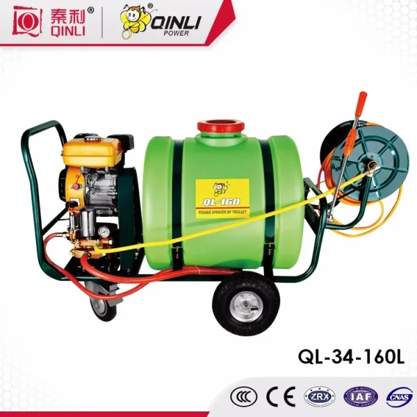 50L/60L/160L Garden Agriculture 4 Wheel Hand Push Motorized Sprayer Automatic High Efficiency Gasoline Spraying Machine