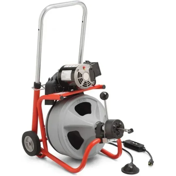 A Model K-400 Drain Cleaning 120-Volt Drum Machine Kit with C-45IW 1/2" x 75' Cable