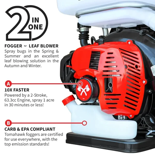 Serbatoio da 3,7 galloni per nebulizzatore di zanzare con zaino turbo da 3 HP per il controllo sale dei parassiti