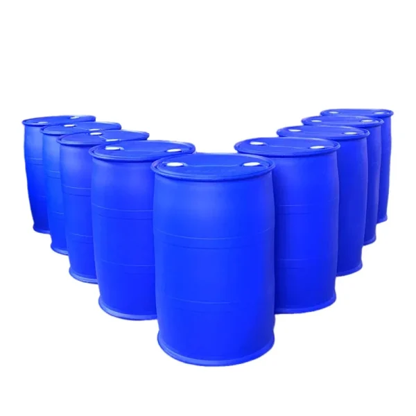 Double Ring Cylindrical Plastic Storage Tank 200L Chemical Barrel with Double L Ring High Density Polyethylene Water Bucket