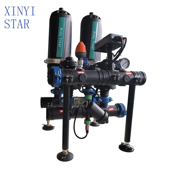 Automatic back flushing disc water for agricultural irrigation systems