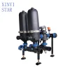 Automatic back flushing disc water for agricultural irrigation systems