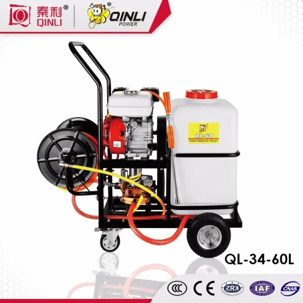50L/60L/160L Garden Agriculture 4 Wheel Hand Push Motorized Sprayer Automatic High Efficiency Gasoline Spraying Machine