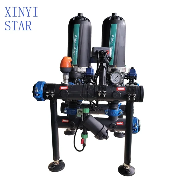 Automatic back flushing disc water for agricultural irrigation systems