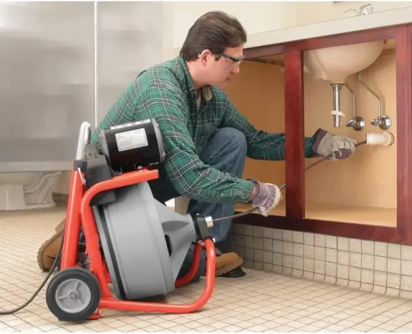 A Model K-400 Drain Cleaning 120-Volt Drum Machine Kit with C-45IW 1/2" x 75' Cable