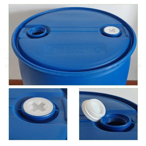 Double Ring Cylindrical Plastic Storage Tank 200L Chemical Barrel with Double L Ring High Density Polyethylene Water Bucket