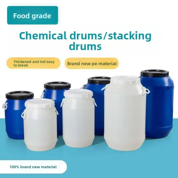 Thickened PE Plastic 50L Chemical Drum with Lid Sealed Packaging Waste Liquid Enzyme Drum Enzyme Capacity 50L Chemical Drum