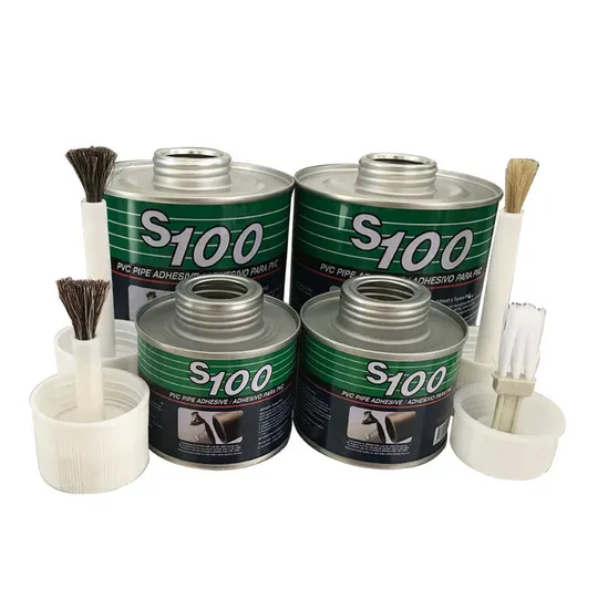 100g, 500g Pipe Glue Pot Pipe Compound Glue Tinplate Round Pot Printing S100 Tinplate Pot Plastic Brush Round Pot 0.5L Small Iron Bucket Bottle